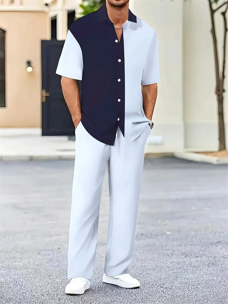 Fato de manga curta casual