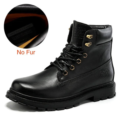 Botas de cano curto Dekabr clássicas de outono/inverno em couro genuíno