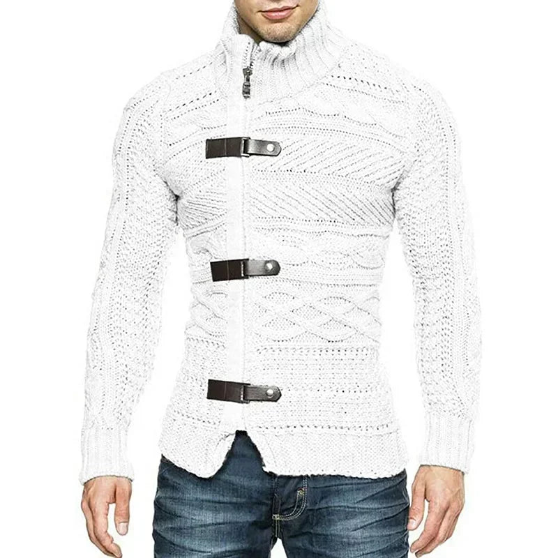 Suéteres masculinos de gola alta para outono/inverno