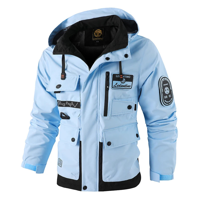 Jaqueta Masculina Casual com Capuz Removível – Leve e Resistente ao Vento