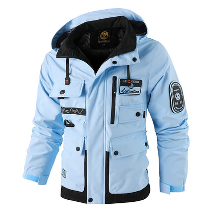Jaqueta Masculina Casual com Capuz Removível – Leve e Resistente ao Vento