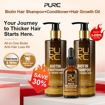 Shampoo e Condicionador Purc com Óleo de Biotina