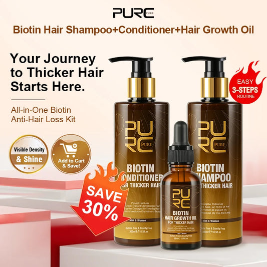Shampoo e Condicionador Purc com Óleo de Biotina