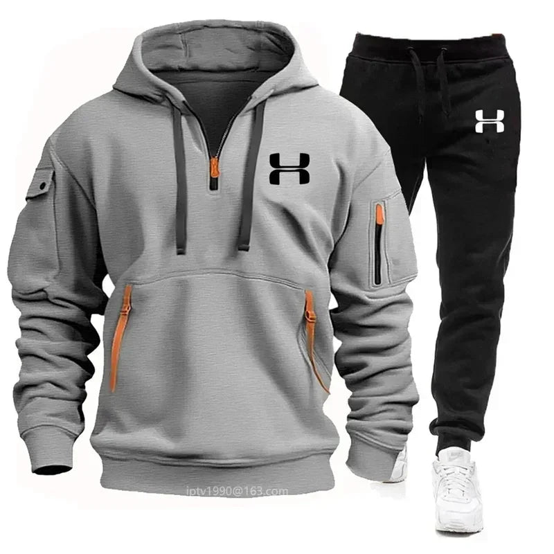 Conjunto de fitness com moletom de manga comprida