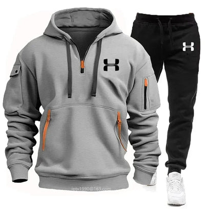 Conjunto de fitness com moletom de manga comprida