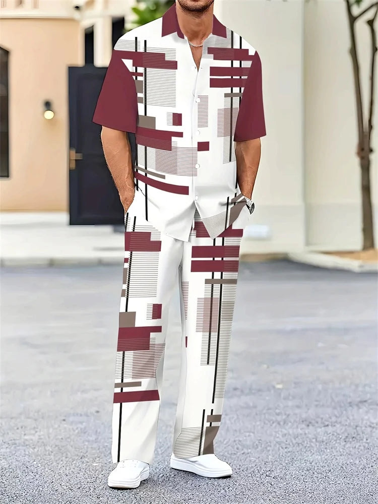 Fato de manga curta casual