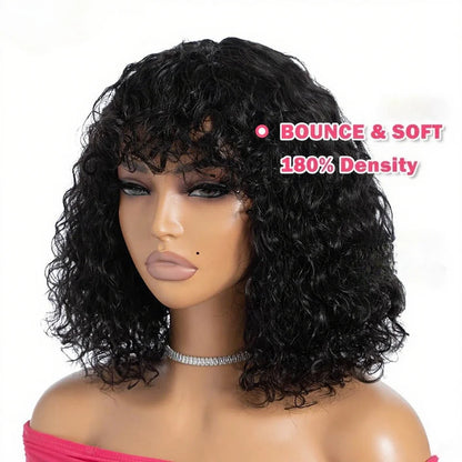 Peruca curta afro kinky encaracolado