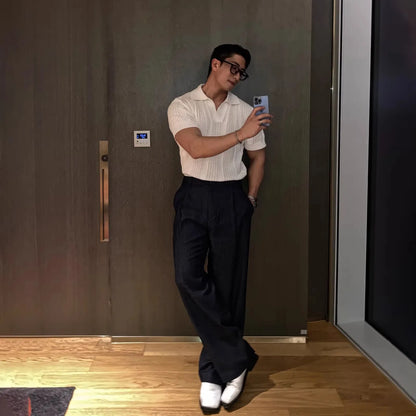 Camisa Polo Masculina em Tricô Respirável – Estilo Casual