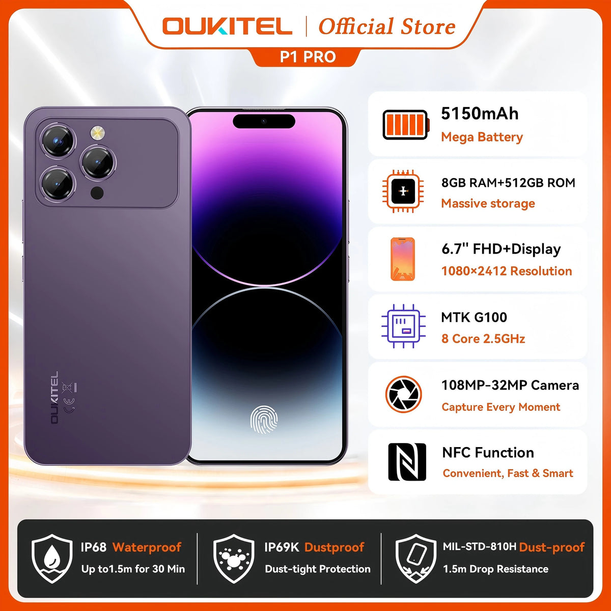 Smartphone OUKITEL P1 Pro 6,7″