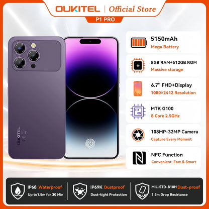 Smartphone OUKITEL P1 Pro 6,7″