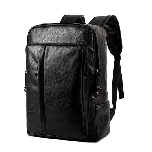 Mochila Masculina em Couro Genuíno – Grande Capacidade para Portátil e Viagem