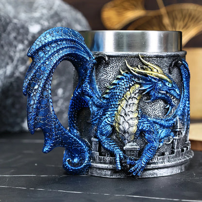 Caneca de cerveja Viking Valhalla em aço inoxidável