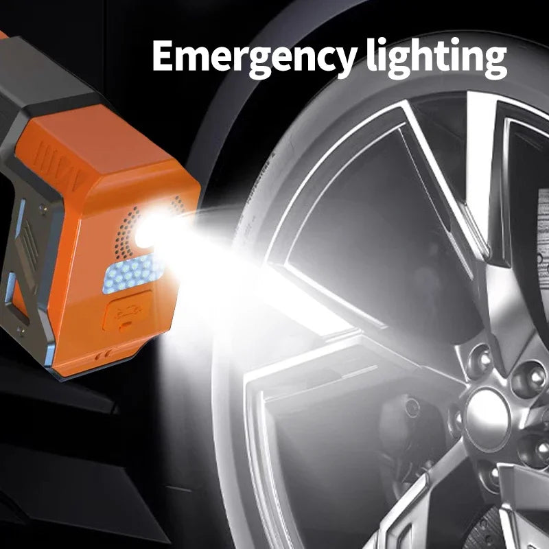 Arrancador de Bateria Portátil 5000A com Compressor de Ar – 12V