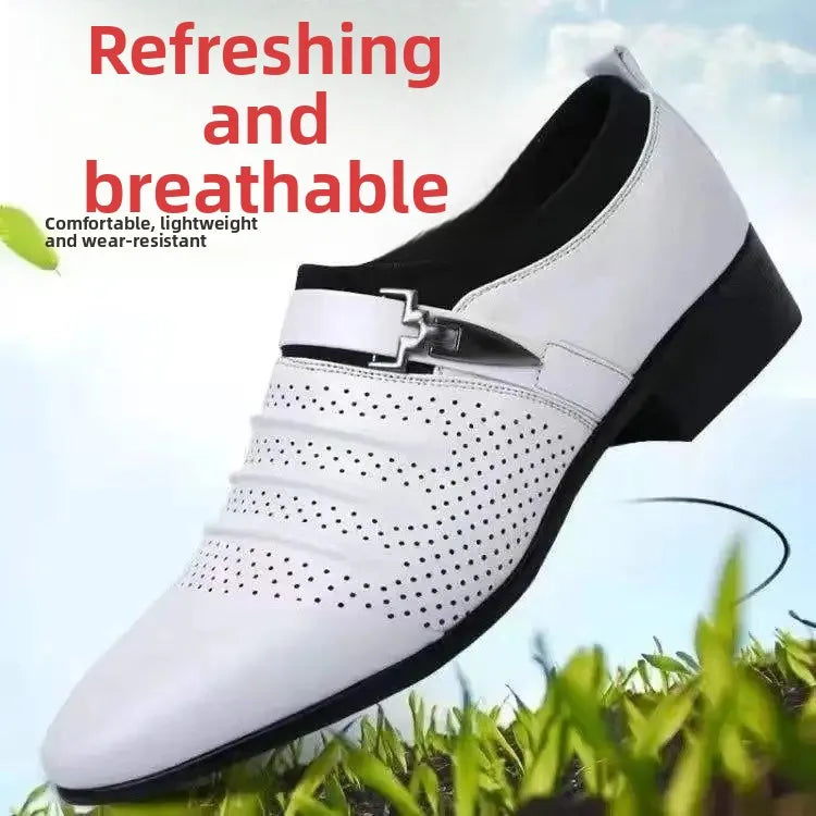 Sapatos de negócios casuais de couro