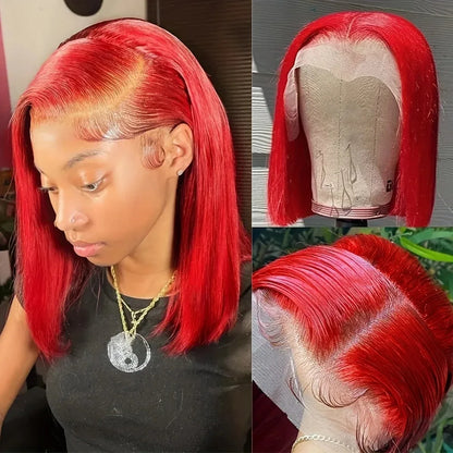Peruca Bob Curta Ombré Loiro HD 13x4