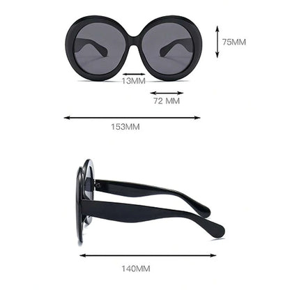 Óculos de Sol Femininos Oversized — Armação Redonda e UV400