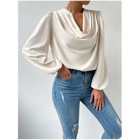 Blusa Chiffon Solto gola V