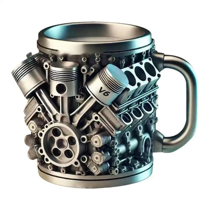 Caneca de aço inoxidável com motores V8