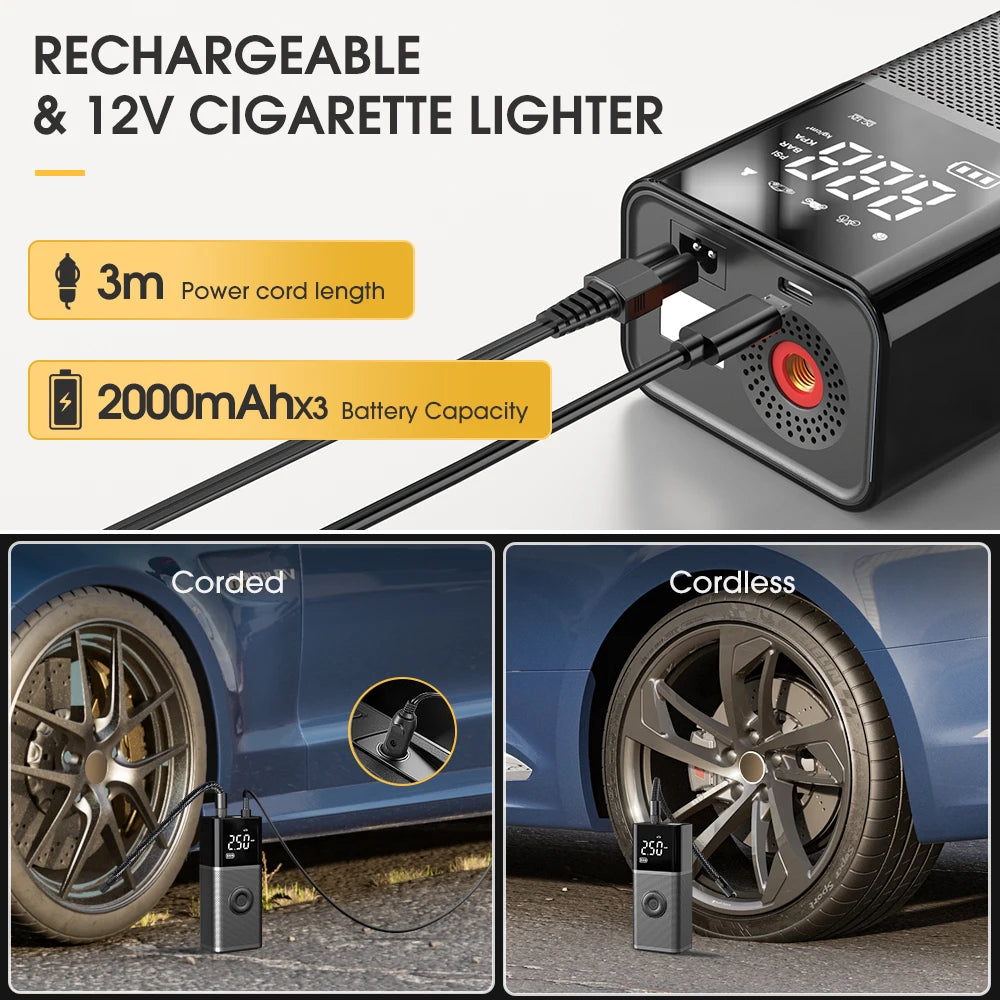 Compressor de ar portátil Carsun para automóveis