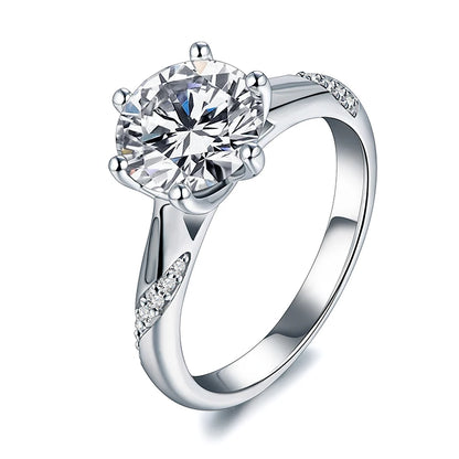 Anel de Moissanite ATTAGEMS em Prata 925 – 1 ct, 2 ct e 3 ct