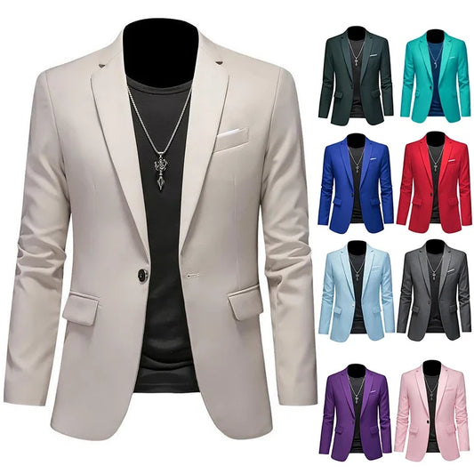 Blazer casual de negócios monocromático