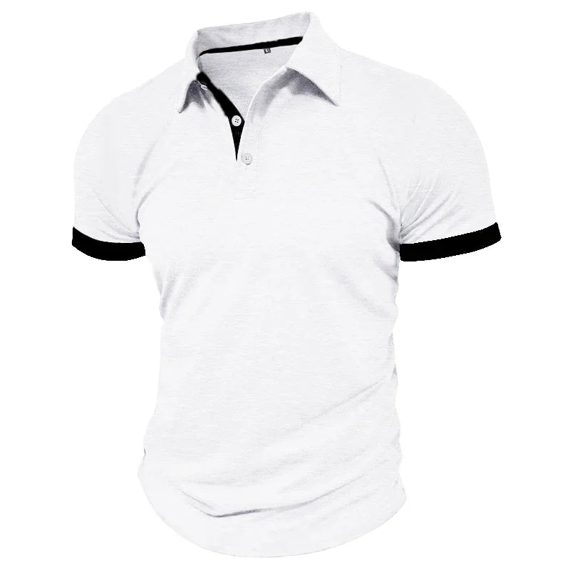 Camisa polo verão lapela