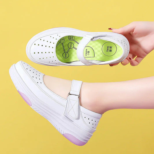 Sapatos médicos femininos de sola macia