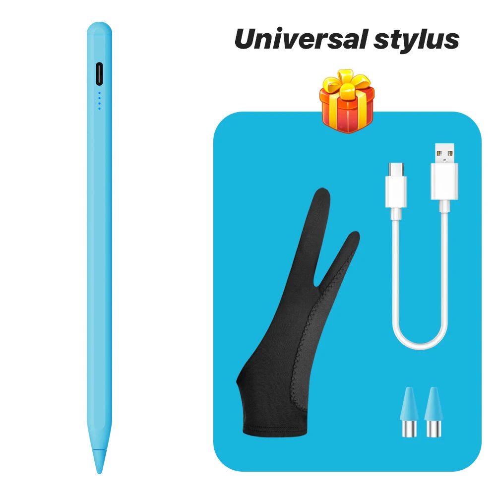 Caneta Stylus Magnética Universal QUKAM — 4 LEDs, USB-C, Sem Bluetooth e 2 Pontas