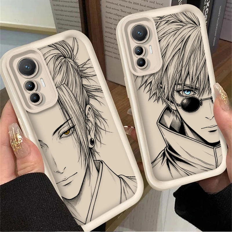 Capa de Silicone Geto Suguru e Gojo Satoru para Xiaomi – Proteção e Design Anime