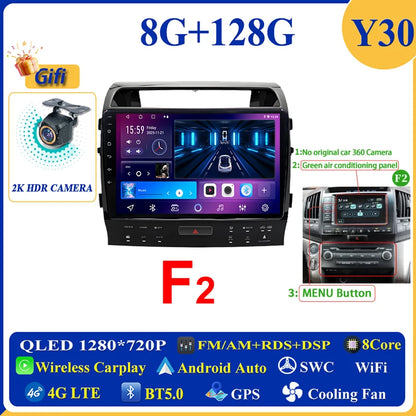 Central Multimídia Android 16 para Toyota Land Cruiser 11 200 2007-2015