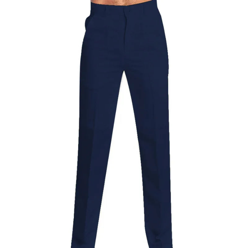 Calça masculina de linho com bolso reto na parte inferior