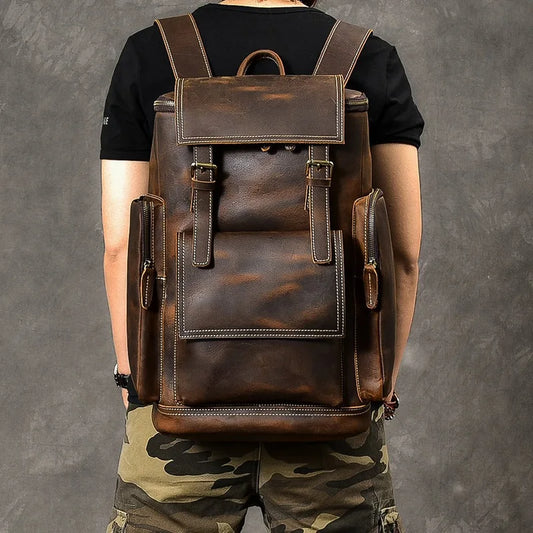 Mochila de couro Crazy Horse