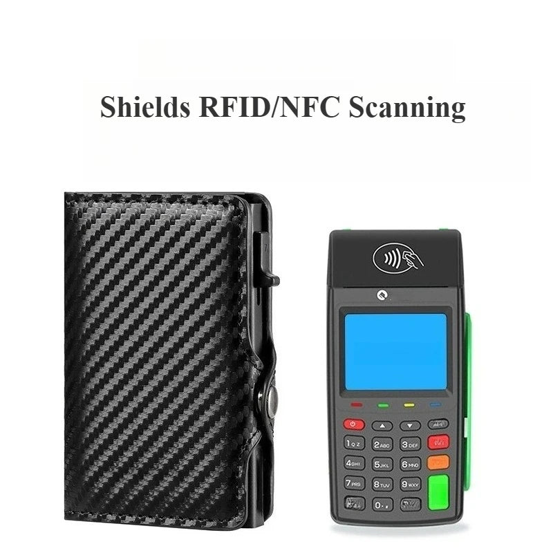 Carteira multifuncional de design exclusivo para homem e mulher com fecho RFID