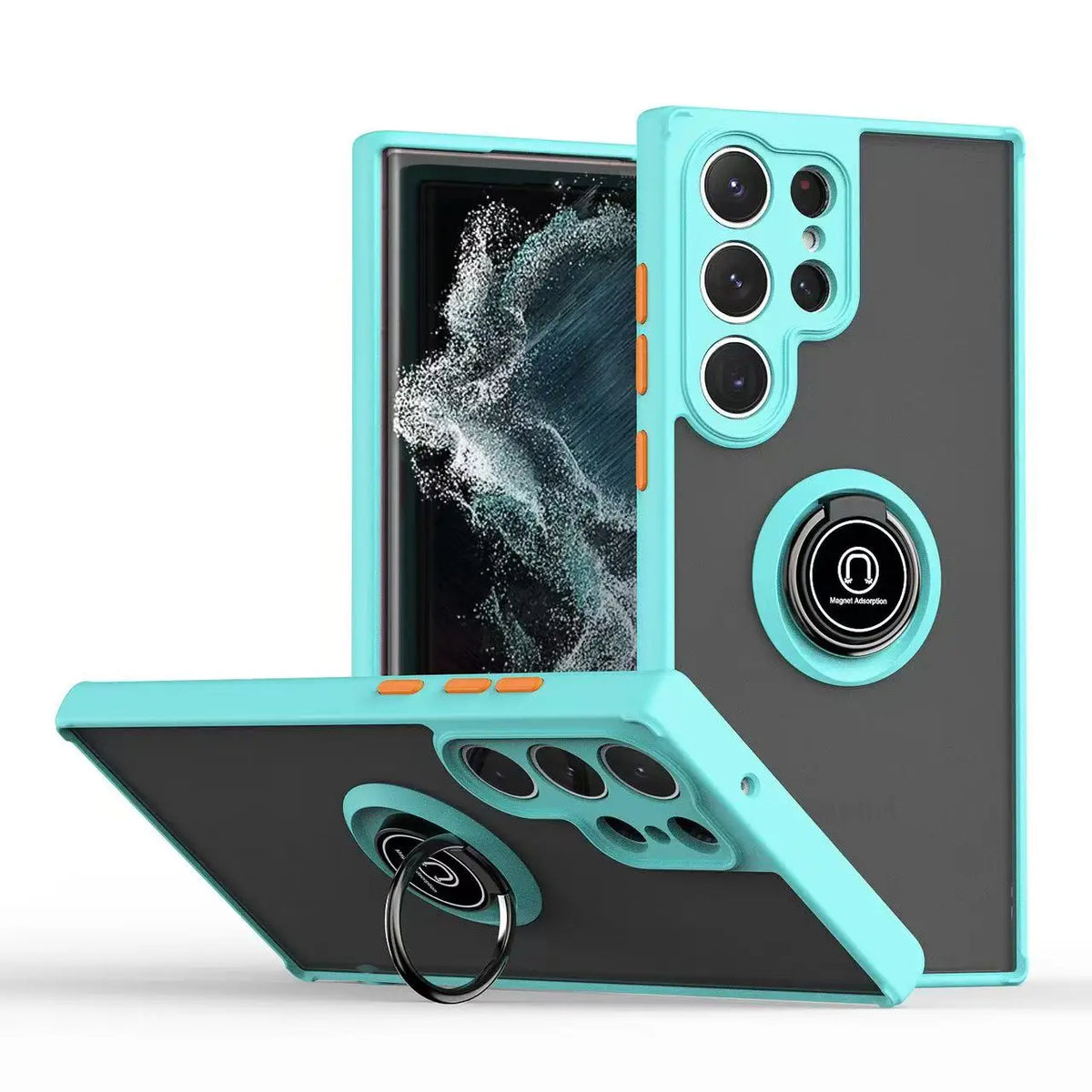 Capa de Proteção Magnética para Samsung Galaxy — Fosca, Antichoque, com Anel e PC + TPU