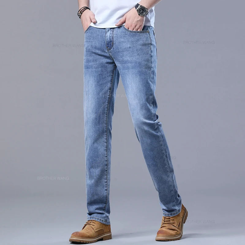 Calças de Ganga Masculinas Slim de Corte Elegante e Casual