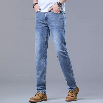 Calças de Ganga Masculinas Slim de Corte Elegante e Casual