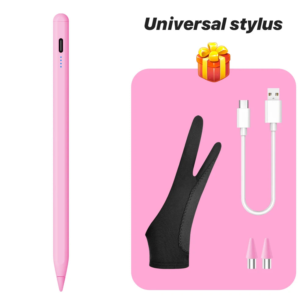 Caneta Stylus Magnética Universal QUKAM — 4 LEDs, USB-C, Sem Bluetooth e 2 Pontas