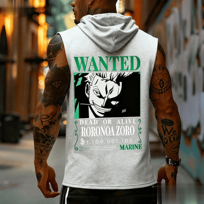 T-shirt regata masculina sem mangas com capuz
