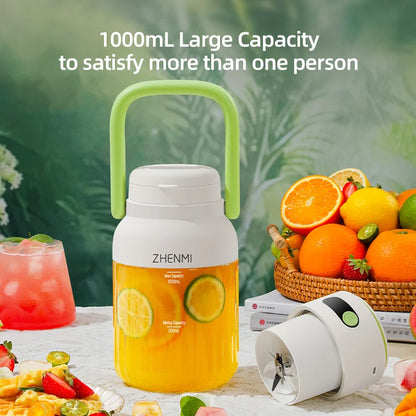 Garrafa portátil trituradora de frutas e vegetais