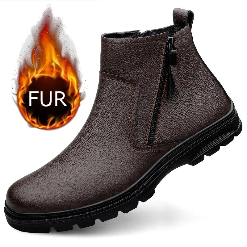 Botas Chelsea Masculinas em Couro Genuíno
