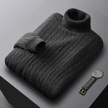 Suéter Masculino de Gola Alta em Malha – Casual e Quente