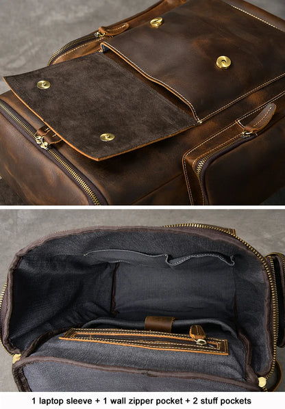 Mochila de couro Crazy Horse