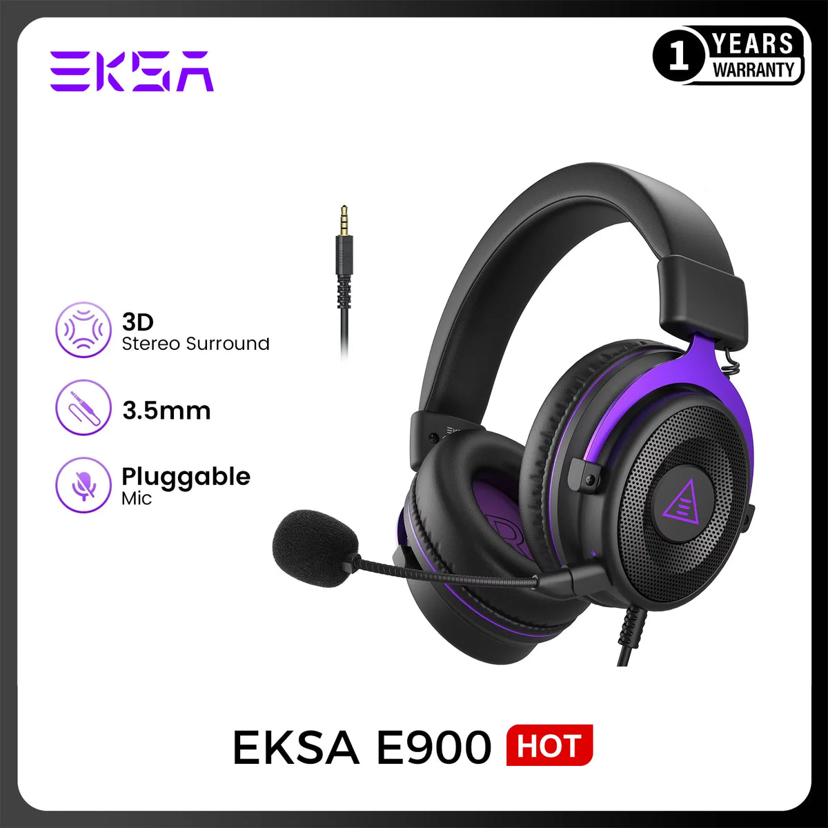 Headset Gamer EKSA E900 com Microfone