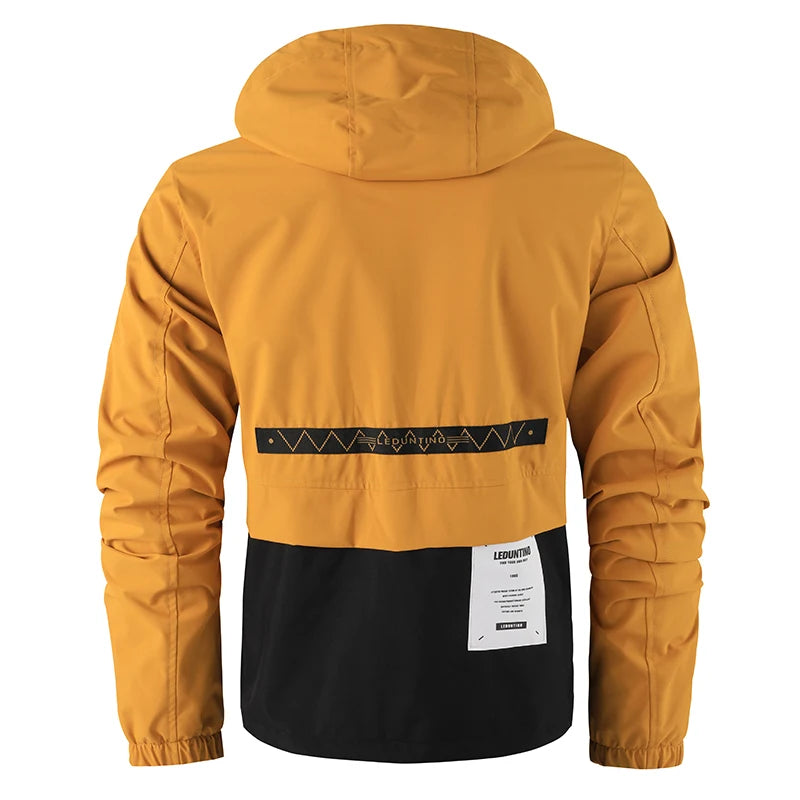 Jaqueta Masculina Casual com Capuz Removível – Leve e Resistente ao Vento