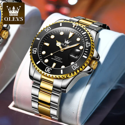 OLEVS 6650 — Relógio Masculino Mecânico Automático em Aço Inoxidável