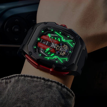 Relógio de quartzo com design de superfície do motor