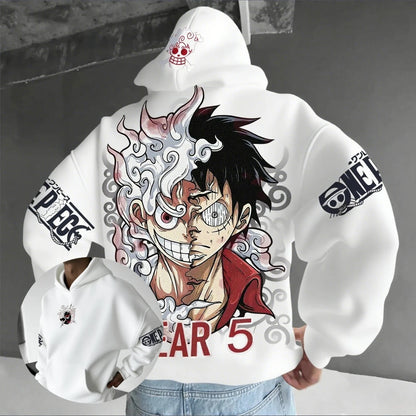 Moletom unissex de anime, modelo Luffy Gear 5 Nika