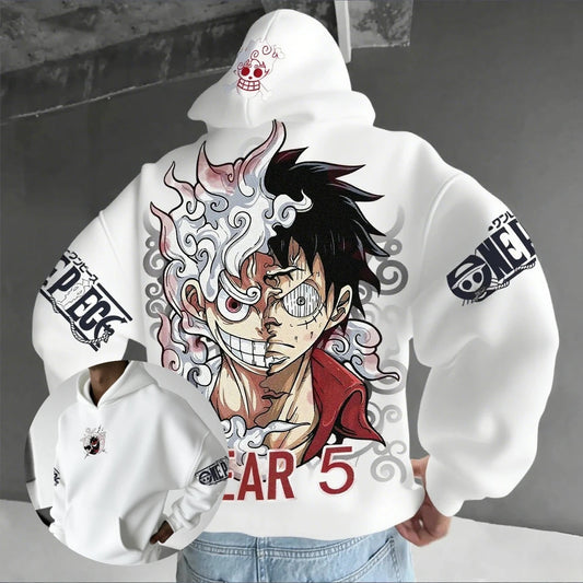 Moletom unissex de anime, modelo Luffy Gear 5 Nika
