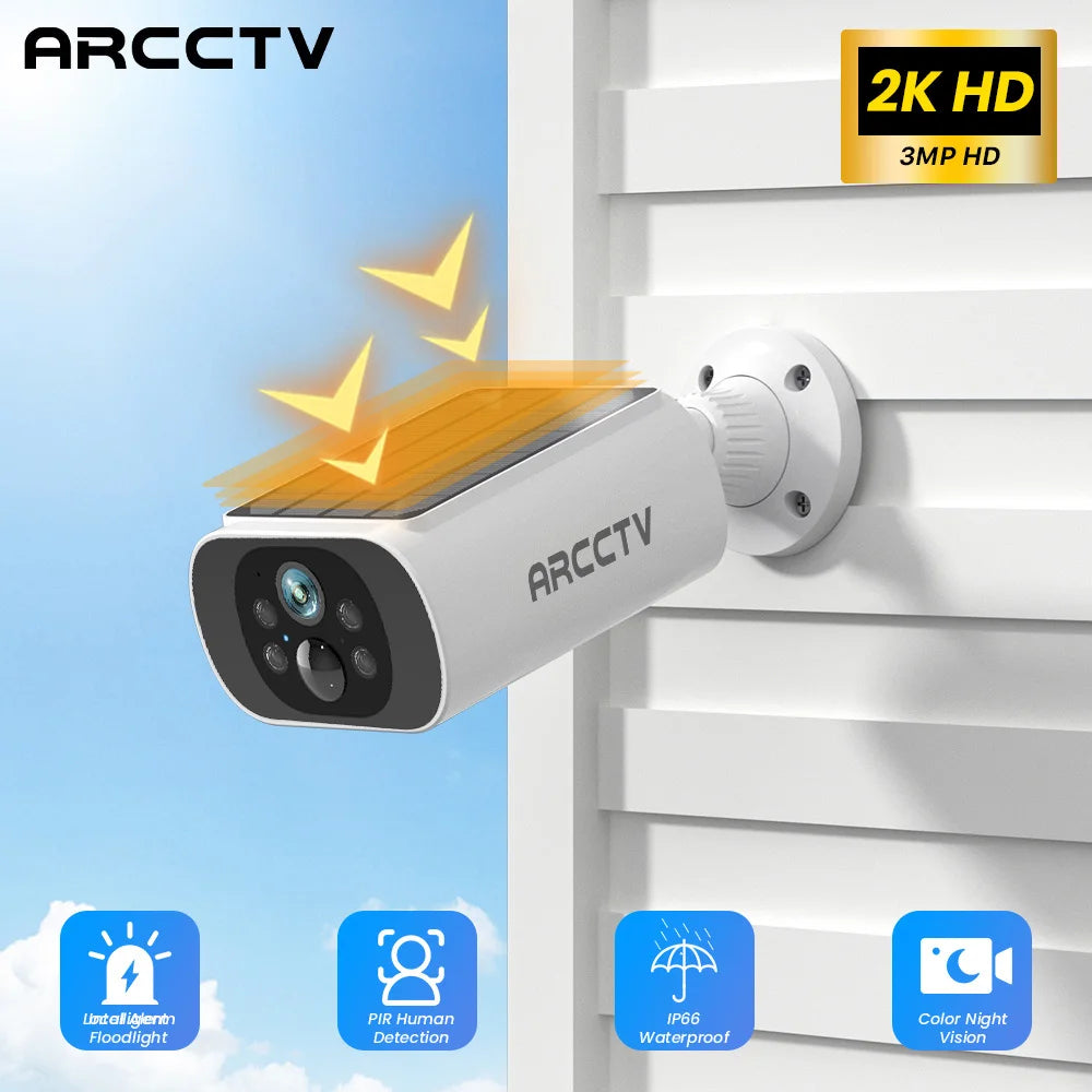 Câmera de vigilância solar Wi-Fi