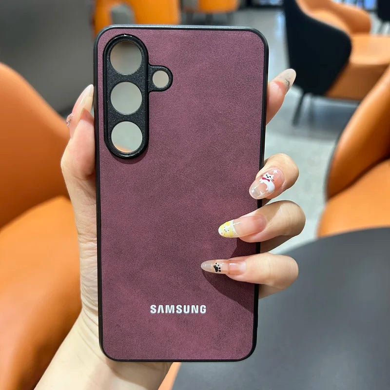Capa de Couro de Ovelha Luxuosa para Samsung Galaxy S
